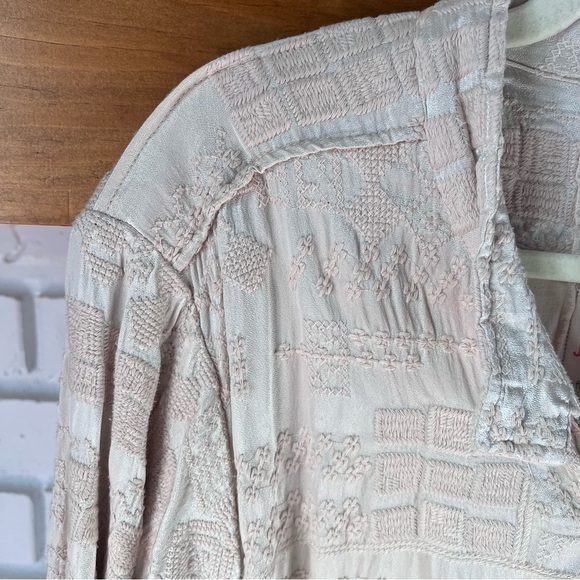 Johnny Was Bordi Satin Zip up Cinch Waist Jacket, Antique Beige, Extra Large XL - Picture 6 of 16